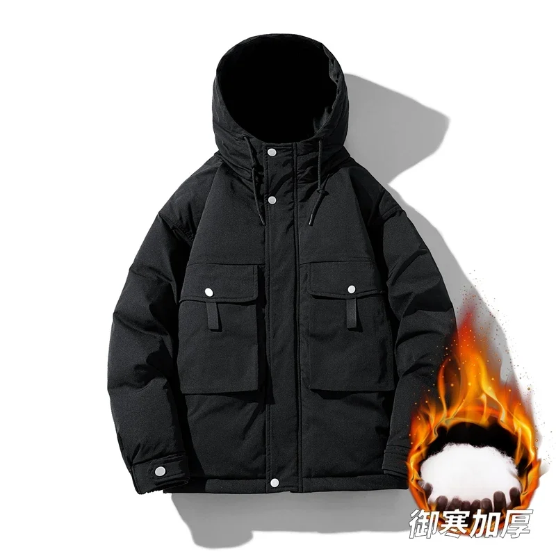 

Winter Jacket Men Puffer Jacket Hooded Parkas Men Oversize Bread Jacket Male Winter Men Outdoor Winter Parka Men Warm Outwear