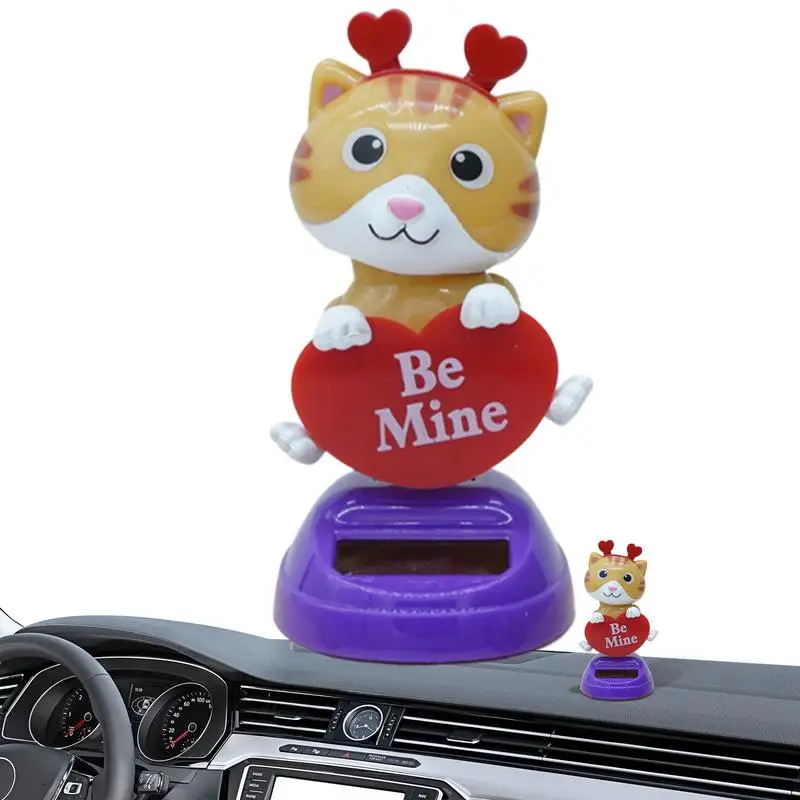 Solar Dancing Animal Dashboard Figures For Car Cute Dashboard Figure Valentine's Day Animal Table Ornament For Car Dashboard