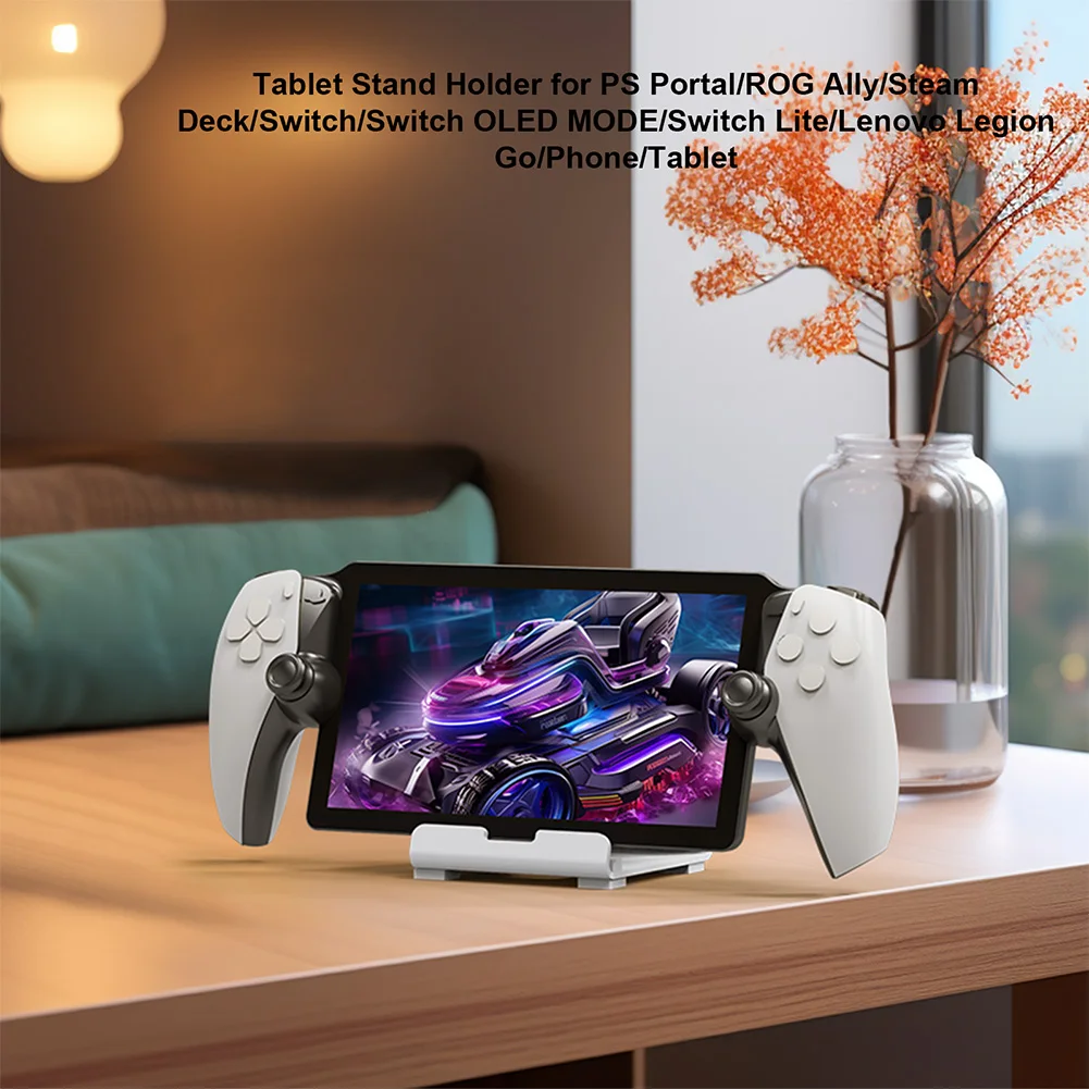 Desktop Stand Holder with Anti-Slip Silicone Pad Tablets Stand Handheld Game Console Holder for PS5 Portal Steam Deck ROG Switch
