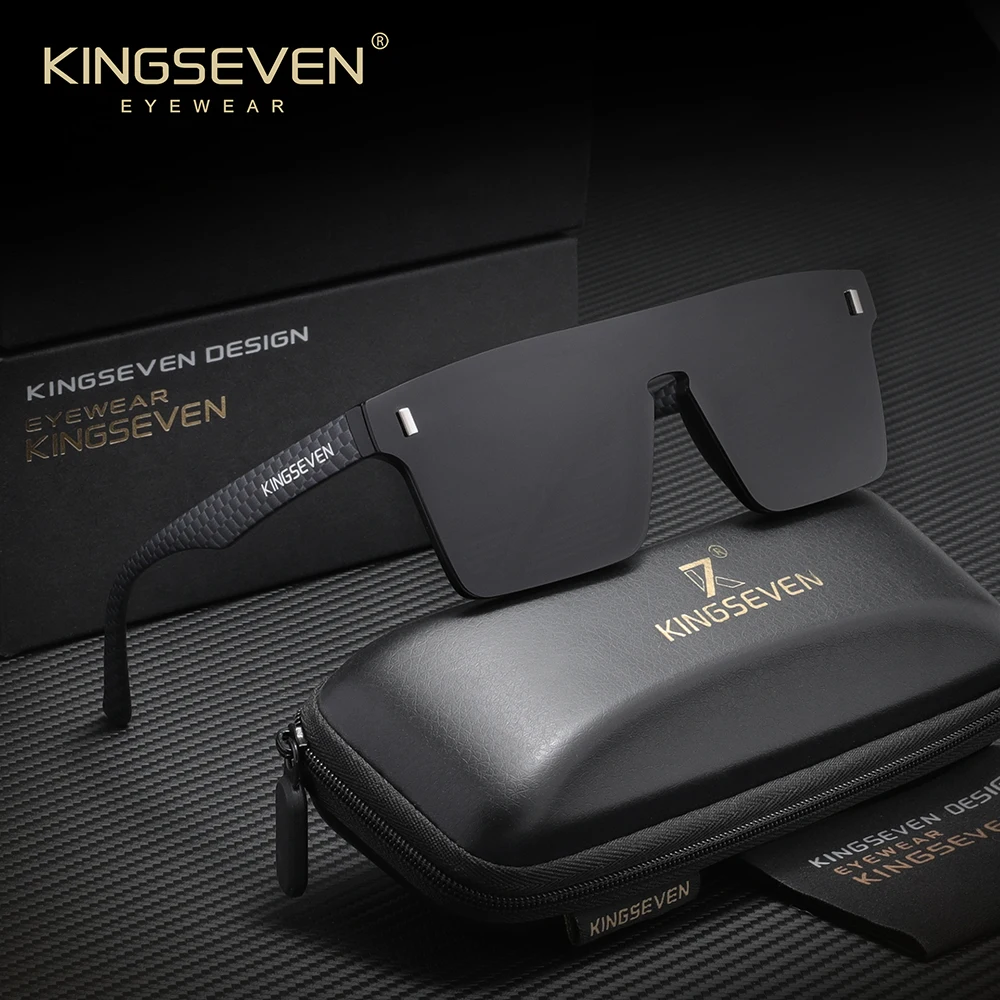 KINGSEVEN Polarisierte randlose Sonnenbrille für Herren und Damen, modische Anti-UV400-Brille, Reise- und Sommerbrille