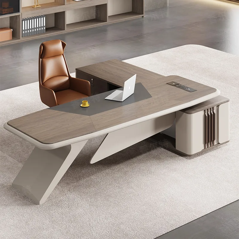 Nordic Aesthetic Office Desk Modern Wooden Reception Design Computer Office Desk Decoration Luxury Scrivania Salon Furniture - view 3