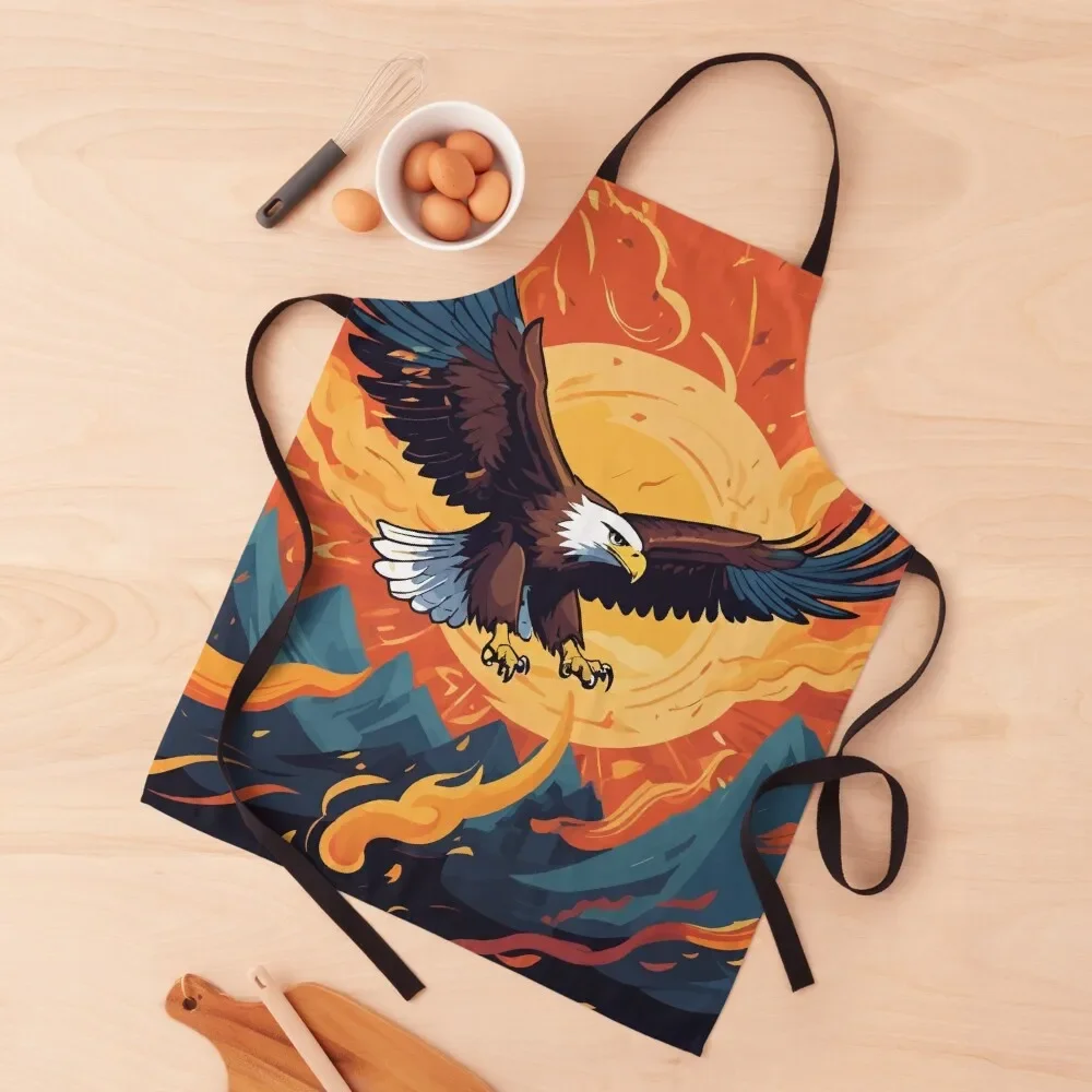 

Bald Eagle Soar Apron Kids Waiter Uniforms For Cooking Women's Dress Apron
