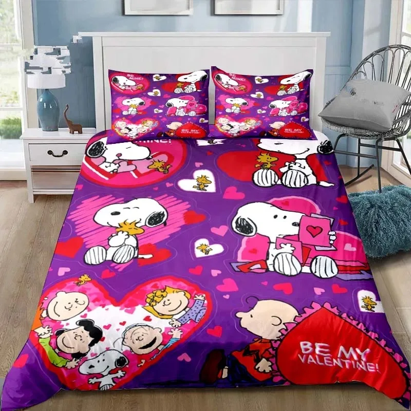 Hot Sale 3D Cartoon Snoopy Bedding Set Baby Duvet Cover Sets Bedclothes Twin Single King Kids Adult Teens Best Gift