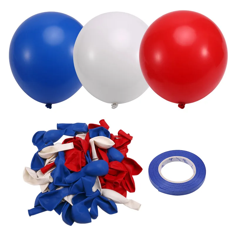 Red White And Blue Balloons, 67Pcs 12 Inch Red White And Royal Blue Balloons 4Th Of July Patriotic Balloons