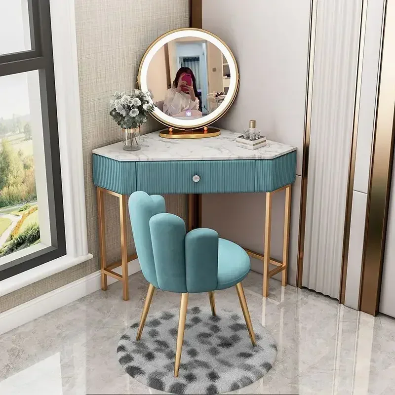 Modern Triangle Dressing Table Vanity Bedroom Large-capacity Jewelry Makeup Table Corner Drawer Dresser Bedroom Furniture New