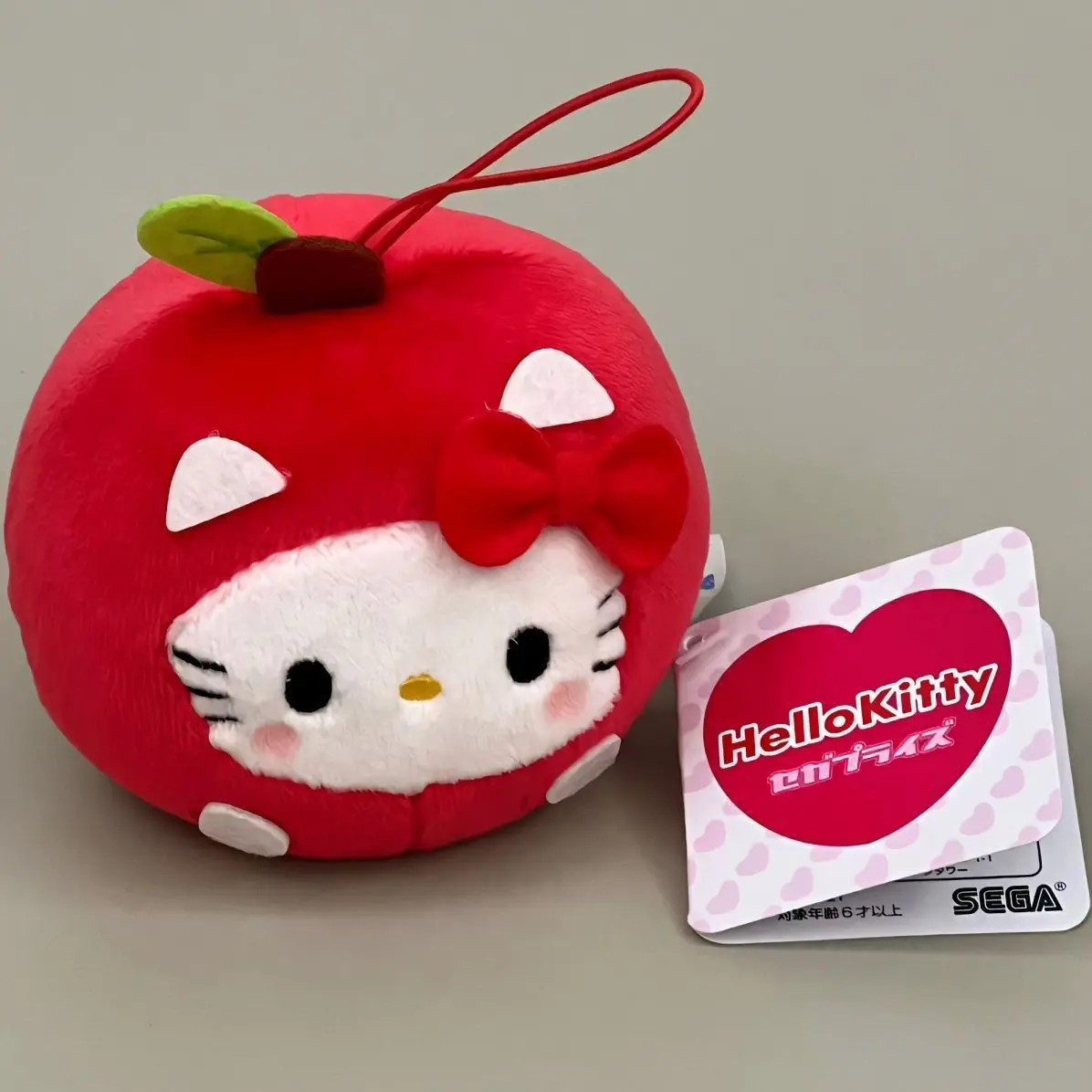 Anime Sanlio Apple Hellokitty Pendant Cute Kawaii Plushies Stuffed Doll Keychain Doll Student Bag Accessory Toys Christmas Gift