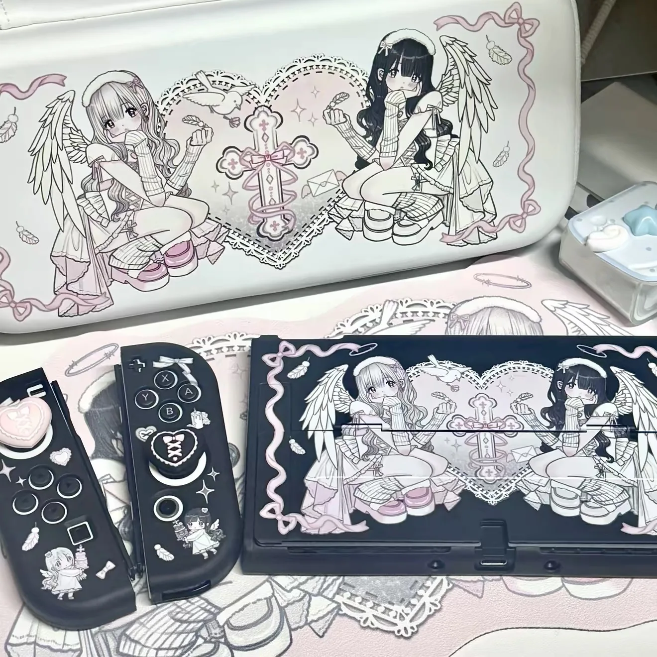 Original Twin Angel Girl Game Controller Cover, Suitable for Switch.