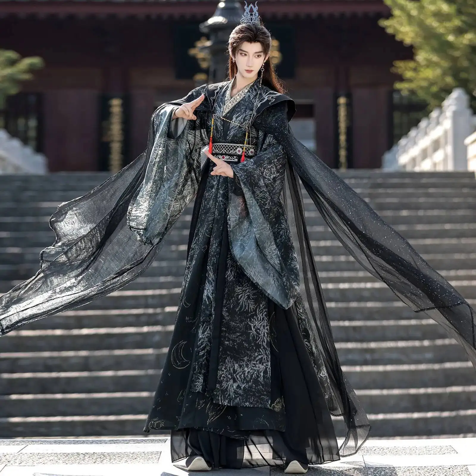 Original 2026 Hanfu Men Women Style Dark Traditional Ethnic Clothing Film And Television Fantasy Style Robe Ancient Costume