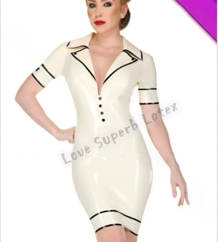 

Latex Uniform Dress Party Fetish Rubber bodysuit fetish lingerie Skater Latex Dress Latex Latex Dress