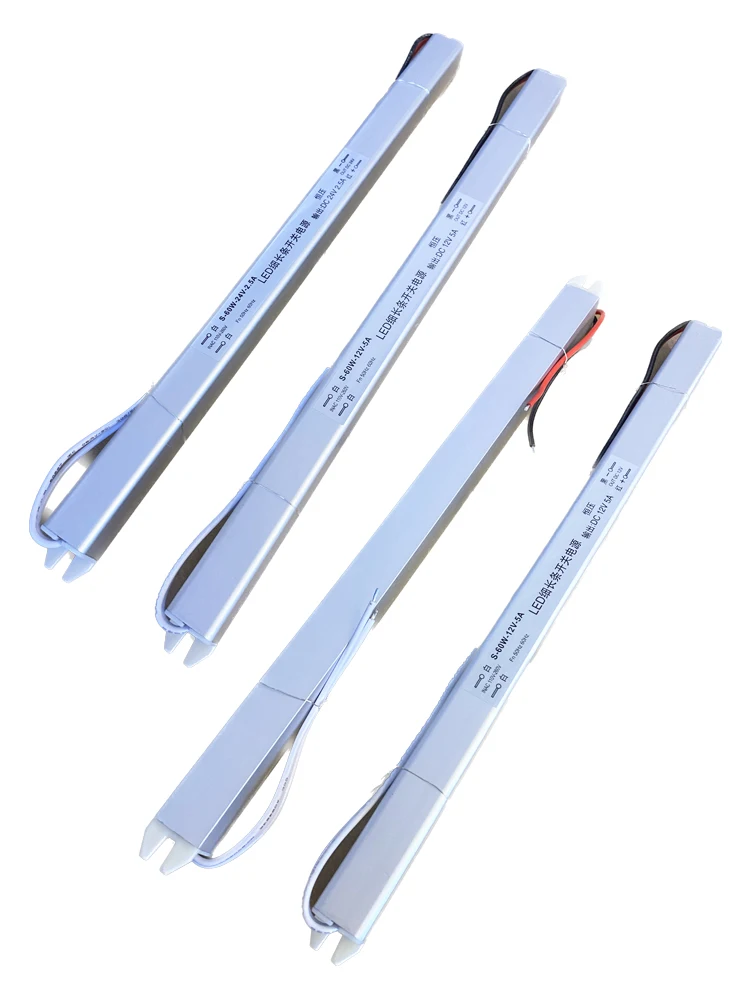 Ultra Slim Long LED Light Box Power Supply Wide Voltage Input DC12V/24V 18W-72V Switching Transformer For LED Strip Signage