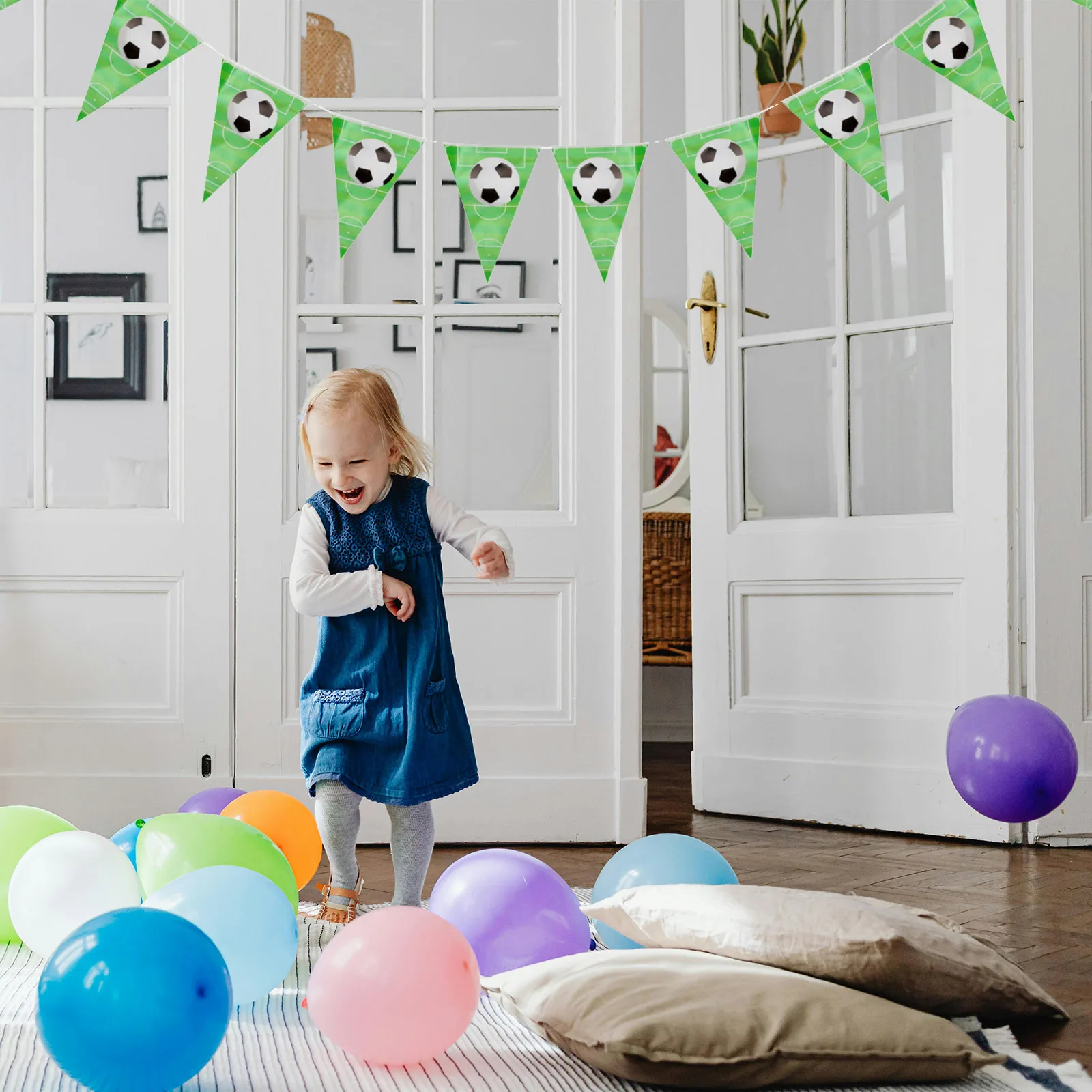 

Soccer Theme Party Decorations Garland Banner Sports Themed Birthday Decor Paper Bunting Tassels Wall Table Hallway Tree