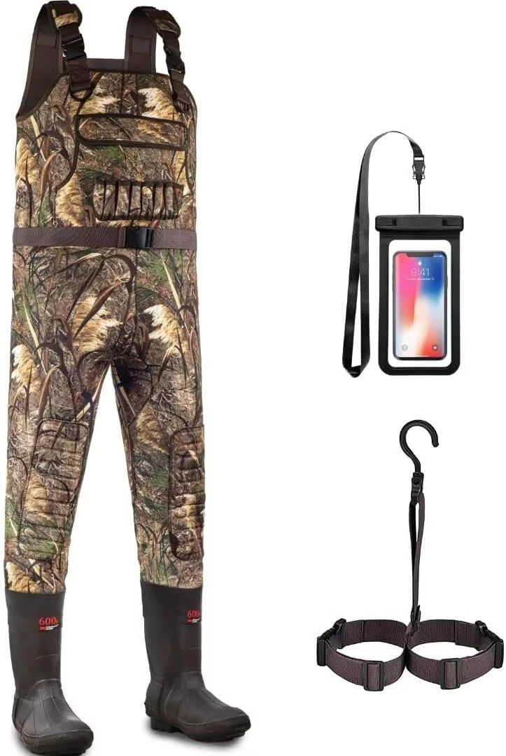 Chest Waders for Men, Neoprene Fishing Waders with 600G Boots, Waterproof Insulated Camo Duck Hunting Waders