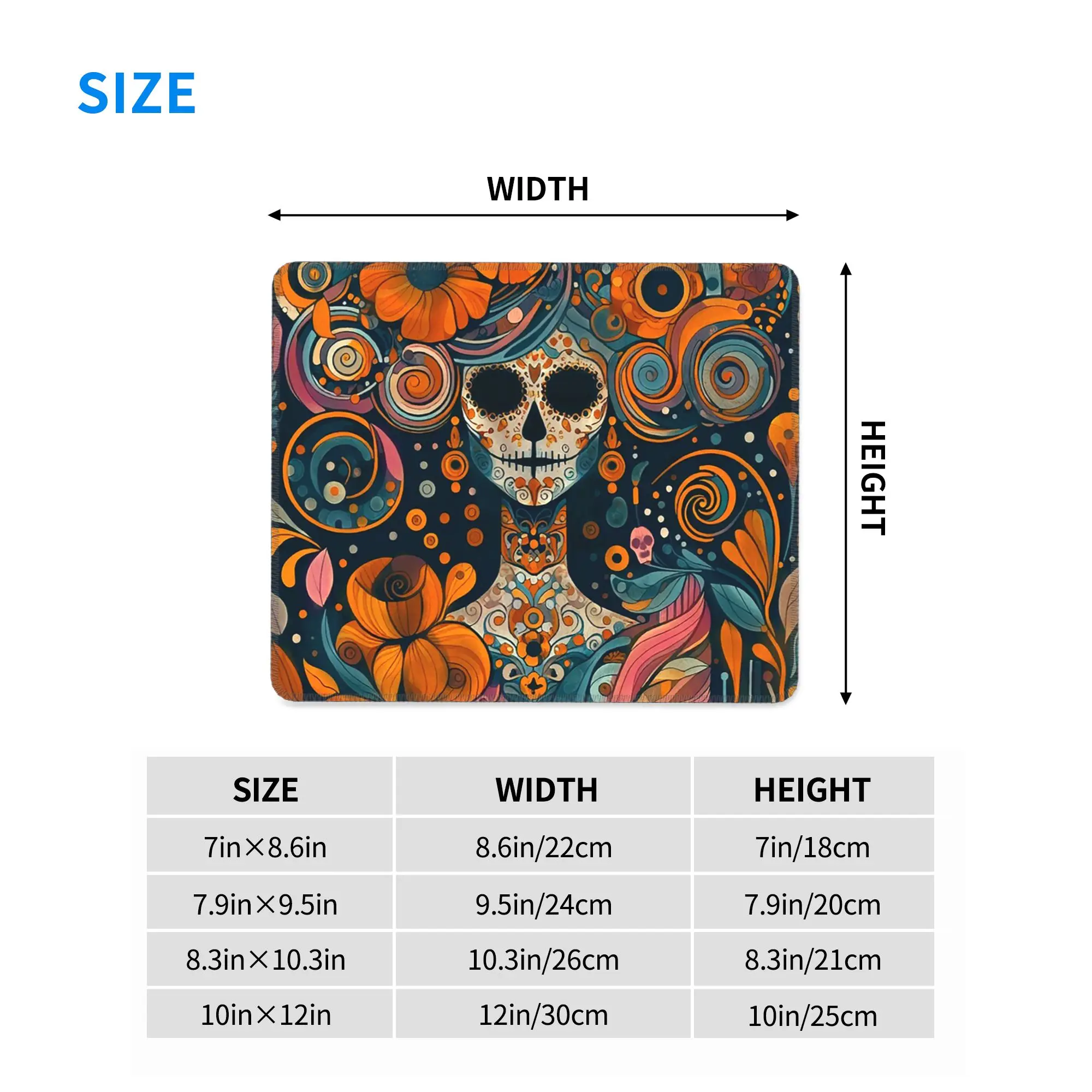 Mexican Catrina Girl Day Of The Dead Sugar Skull Mouse Pad Computer Keyboard Mouse Mat Gaming Laptop Desk Mat Office Table Mats