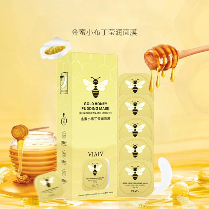 

Golden Honey Small Pudding Moisturizing Facial Mask Brightening Skin Improve Skin Dryness Dullness Facial Mask