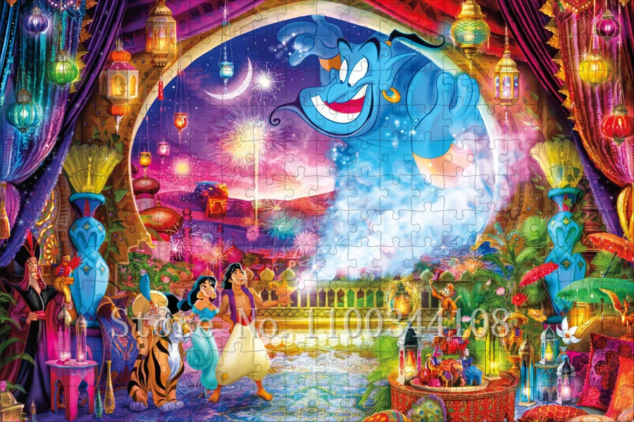 Puzzles Disney pour adultes, 1000 pièces, jouets d'instituts soulignés, puzzle cancers Aladdin, jeu coule parent-enfant