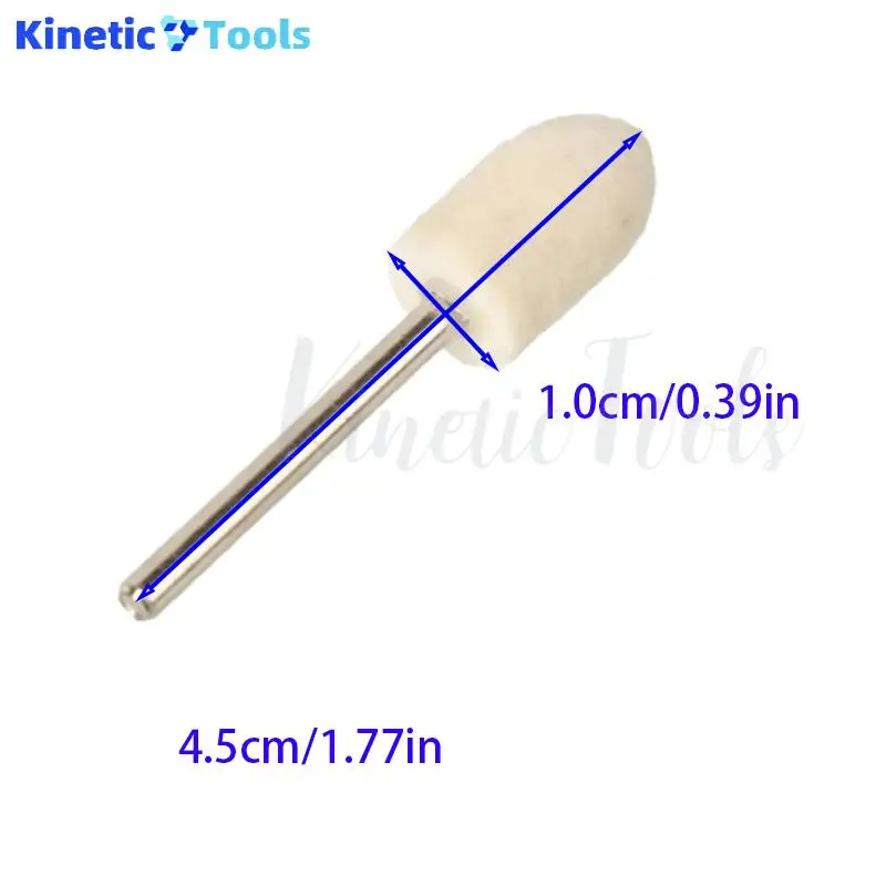 Roda Poles Wol Felt OD 10mm untuk Mesin Bor Dremel, Alat Putar, Shank 3mm