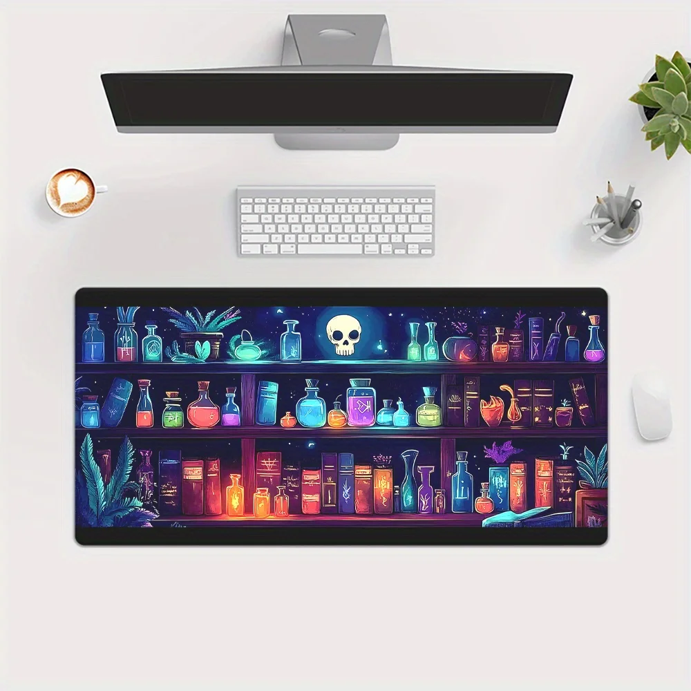 Glowing Potion Shelf Extended Mouse Pad Gaming Desk Mat Non-Slip Rubber Base RPG Accessory for PC Laptop