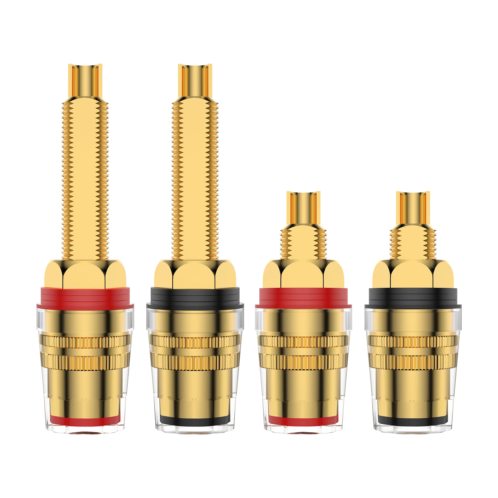 

4Pcs Brass Gold Plated 4MM Banana Plug Terminal Binding Post for Speaker Amplifier High Quality Red and Black