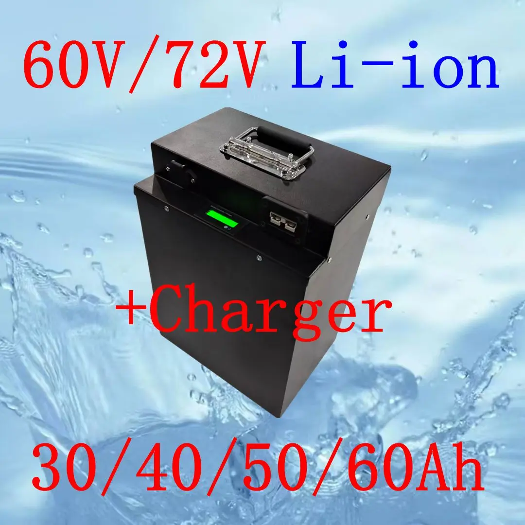 60V 72V 30AH 40AH 50AH 60AH Lithium Ion Battery Li-ion with BMS for 2000W 3500W Electric Motorcycle Sightseeing Car+Charger
