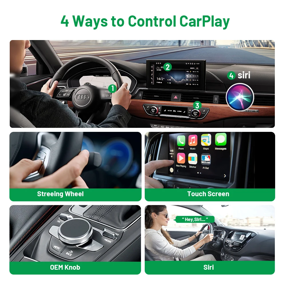 Adaptador carplay sem fio converte com fio para sem fio se encaixa para carros audi toyota mazda nissan chevrolet fácil uso conexão estável