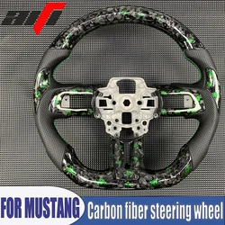 Customized Perforated Leather Carbon Fiber Steering Wheel For Ford Mustang GT 2015 2016 2017 2018 2019 2020 Car Accessories