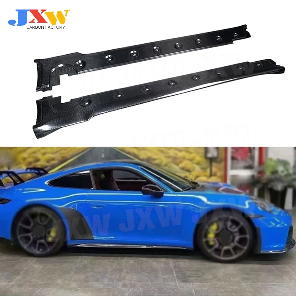 

Carbon Fiber FRP Side Skirts Apron Extension Lip Spoiler for Porsche 911 992 2022 Body Kits Door Bumper Trim Cover Aprons