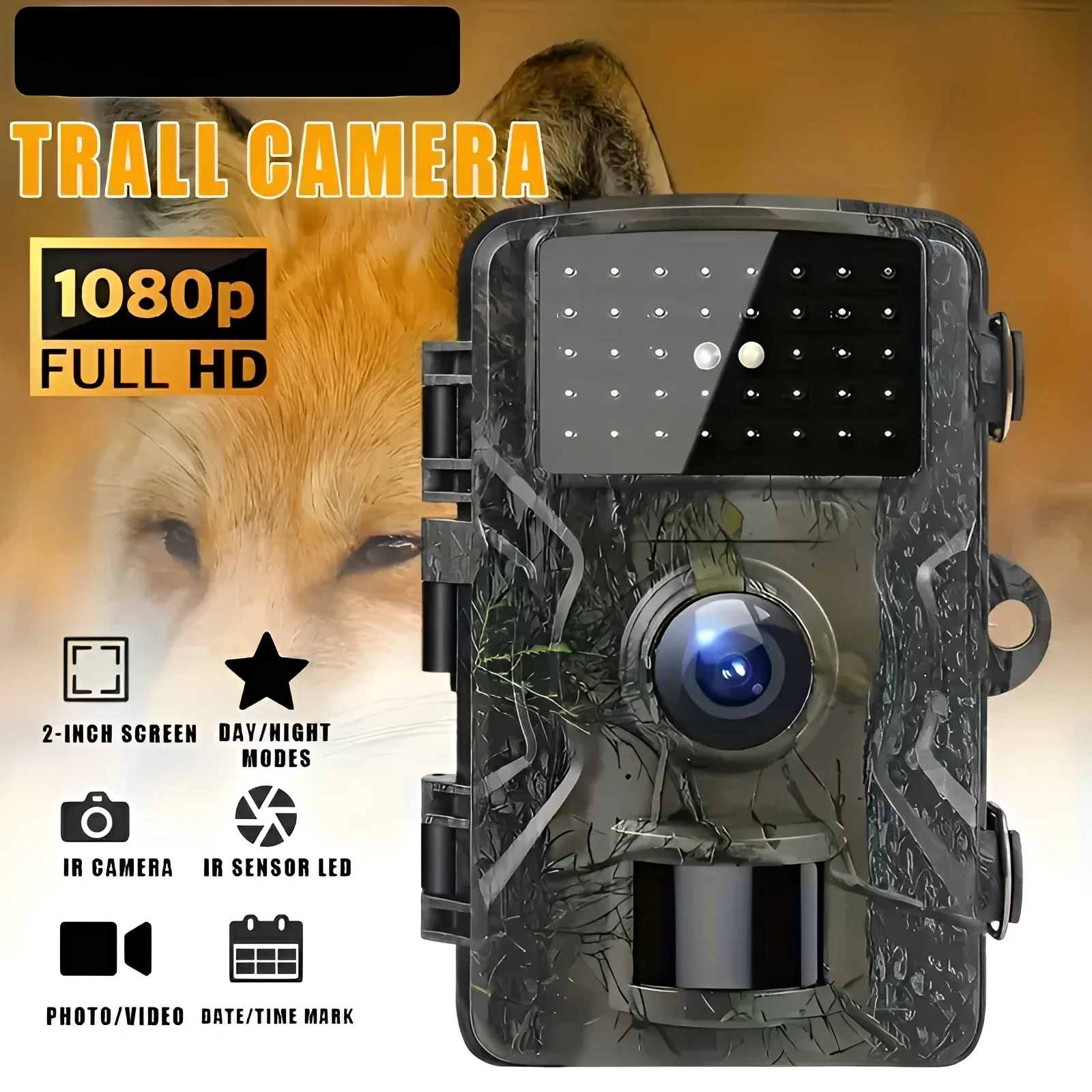 

Водонепроницаемая охотничья камера Wild Trail Game Cam Инфракрасная камера ночного видения с активацией движения на открытом воздухе Отслеживающая фотоловушка Cam Wild