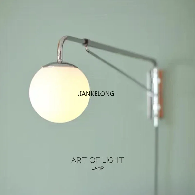 Bauhaus mittelalterliche Nachttischlampe im französischen Stil für das Hauptschlafzimmer, Wandlampe für Esszimmer, drehbare Teleskop-Schlafzimmerwandlampe