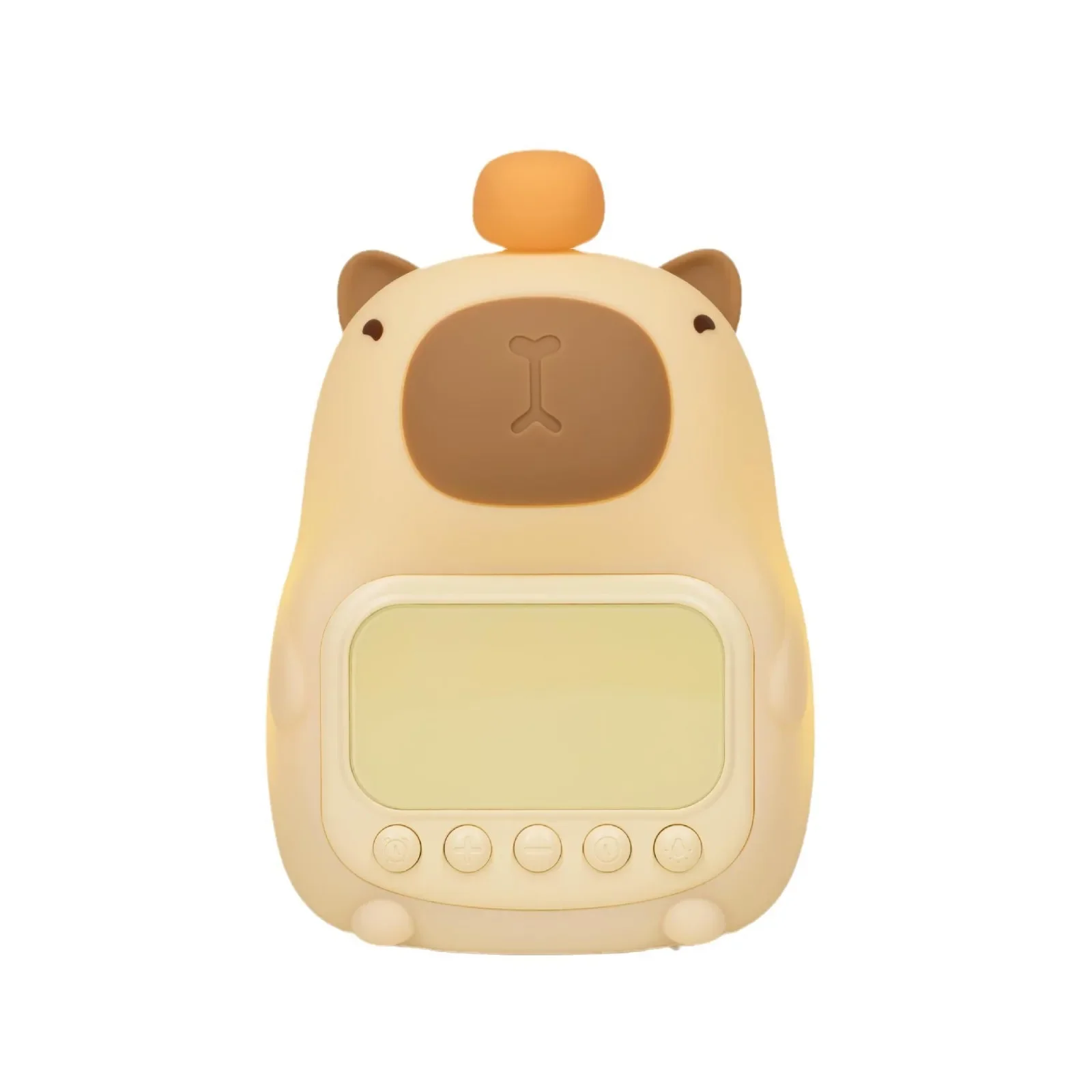 + Capybara Luce notturna a LED Sveglia digitale ricaricabile in silicone Lampada da tavolo dimmerabile Temporizzazione Carica USB Regalo di compleanno per bambini