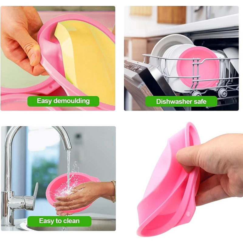 A46T 4 Pcs Air Fryer Egg Molds, Air Fryer Egg Molds Silicone, for Muffin Lids, Toast, Non-Stick Air Fryer Accessories