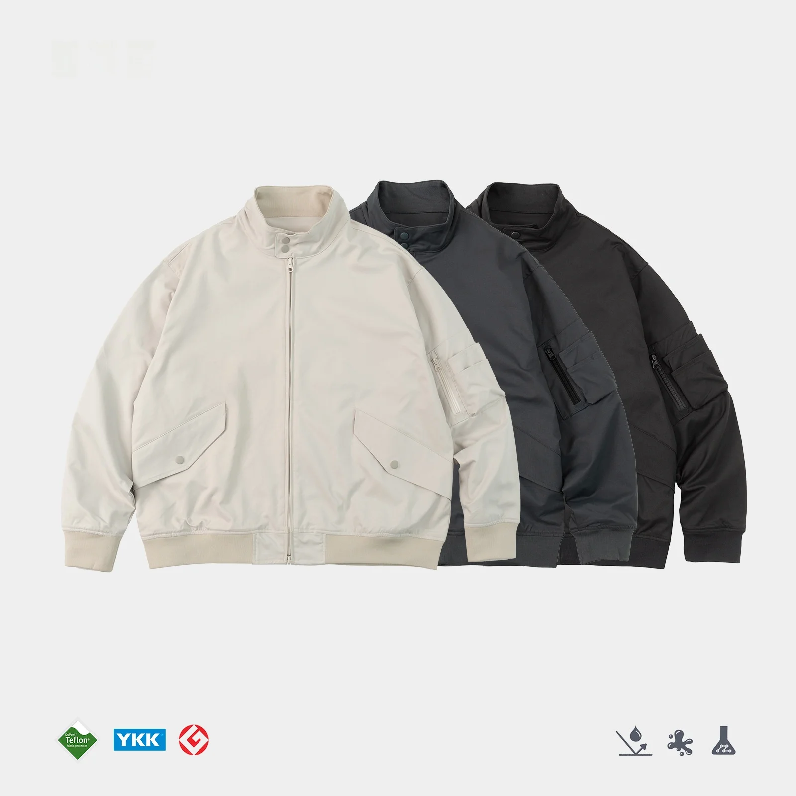 

Men's Short Style Three-Resistant Stand Collar Jacket Outerwear Harlandon Retro Japanese AW Fashion Polyester Nylon Composite...