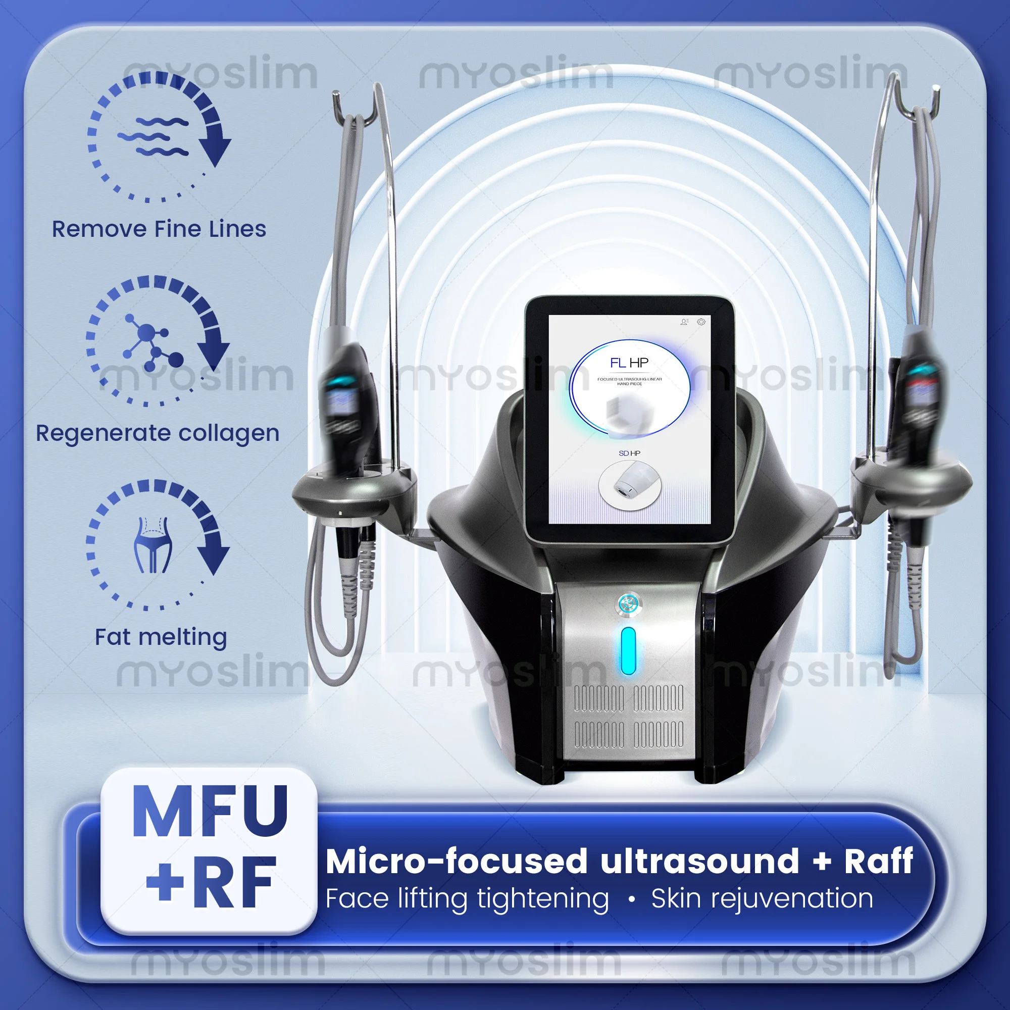 Professional 4 in 1 MFU+RF Beauty Machine - Black Gold High-Intensity Face Tightening Body Slimming Skin Rejuvenation Salon