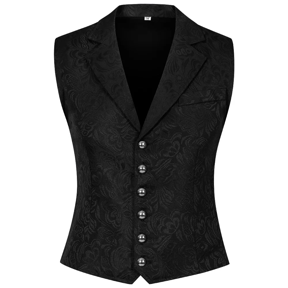 เสื้อแจ็คเก็ตผู้ชาย Victorian ชุดเสื้อกั๊ก Steampunk Gothic เสื้อกั๊กผู้ชาย Casual Vest STAGE เครื่องแต่งกาย Evening PARTY เสื้อกั๊ก