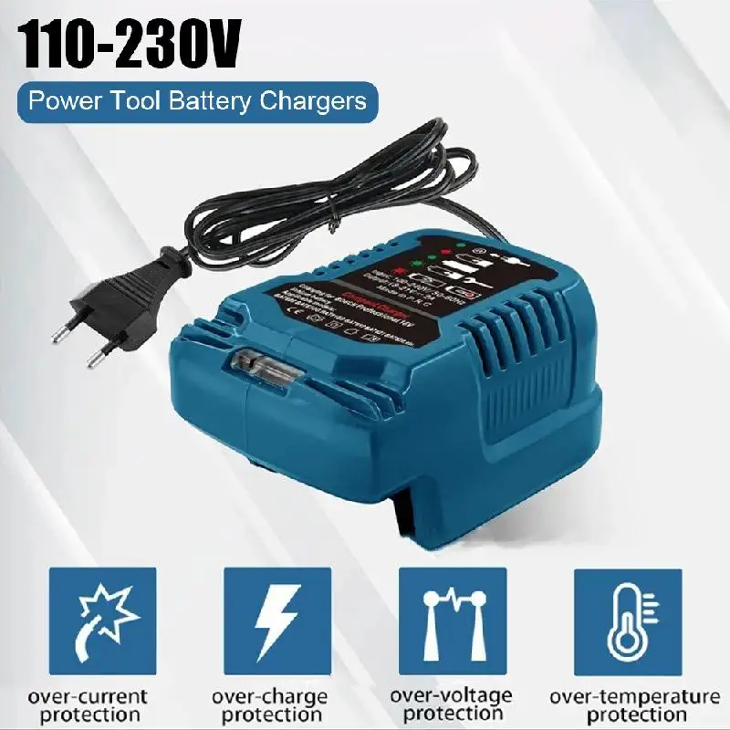 100-240V Li-ion Battery Mini Compact Charger for Makita BL1830 for DeWalt DCB200 for Milwaukee for Bosch 18V Lithium Ion Battery