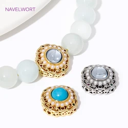 18K Gold Plated Inlaid Colored Zircon Spacer Beads,Square Spacer Loose Beads For DIY Bracelet Necklac Jewelry Making Accessories