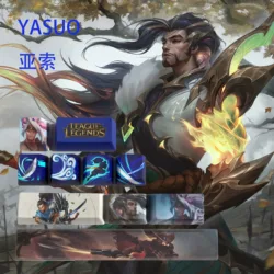 YASUO-Capuchons continent League of ATIONS End, profil OEM, 12 touches, colorant PBT, sous-continent