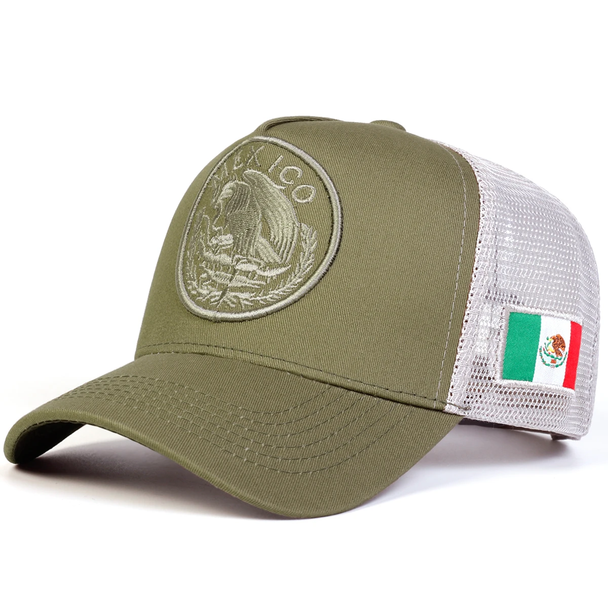 Unisex Mexican Flag Embroidery Baseball Net Caps Adjustable Casual Hats Spring and Summer Outdoor Sunscreen Hat image 3