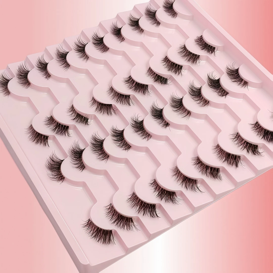 20 Pairs Foxy False Eyelashes Multi Layer Dense Lashes For Daily Stage Halloween Holiday Occasions