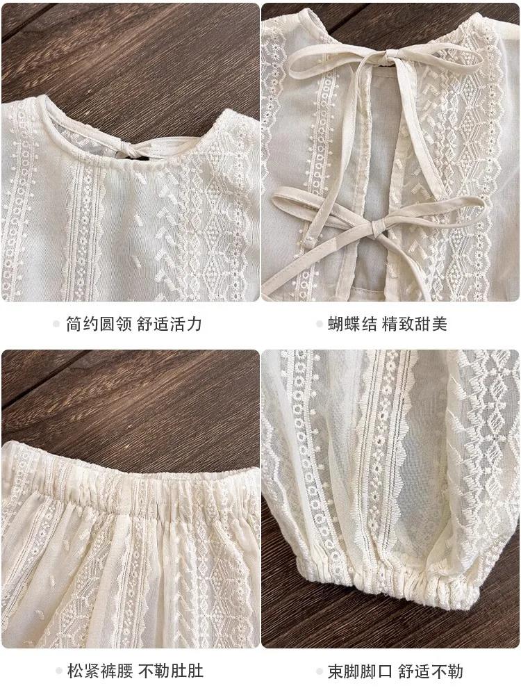 Girls' Fashionable Suit Western Style Summer Pants2024New Girls' Baby Girl Summer Dress Children's Summer Clothes