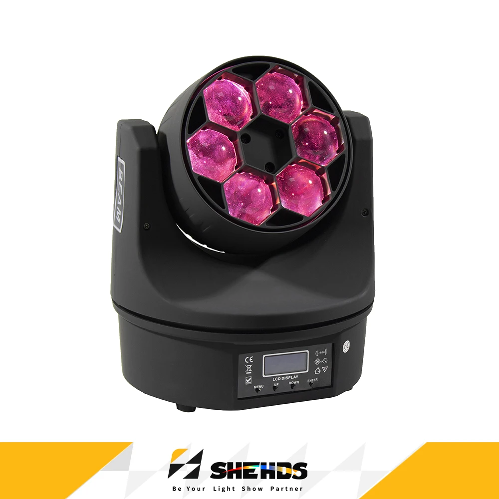 SHEHDS faisceau LED + lavage Six yeux d'abeille 6x15W RGBW DMX512 lumière d'effet de scène adapté aux fêtes Clubs théâtre Disco DJ mariage