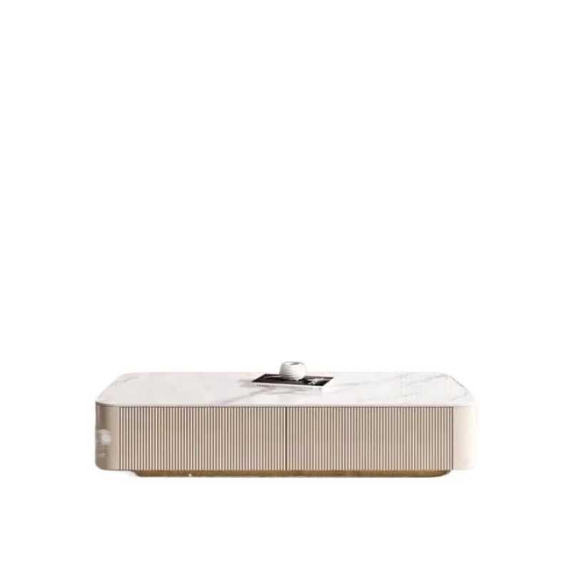 Coffee table combination light luxury gray paint floor cabinet modern simplicity