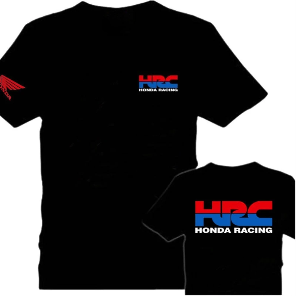 

2025 Summer Honda Racing Logo Street Retro Motorcycle Series Printed Loose Collar Short Sleeve Hip Hop Racing Suit