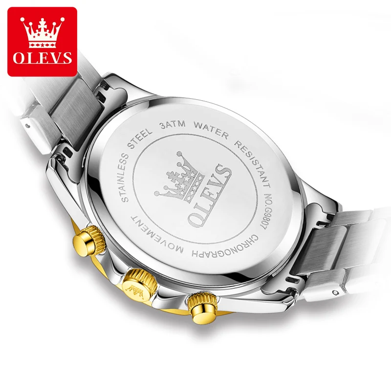 Olevs Luxus leuchtende Sternen himmel Zifferblatt Herren uhren Mondphase wasserdichte Original Quarzuhr für männliche Armbanduhr Chronograph