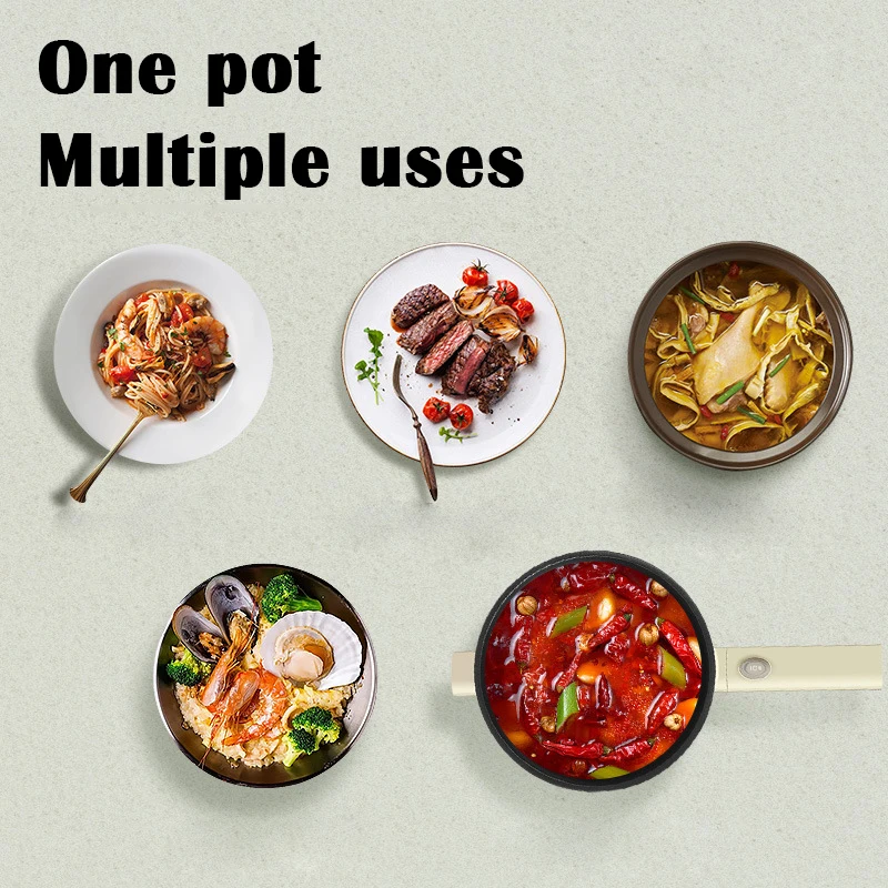 New 2024 220V Household multi-function pot dormitory pot hot pot fried vegetable electric noodle cooker