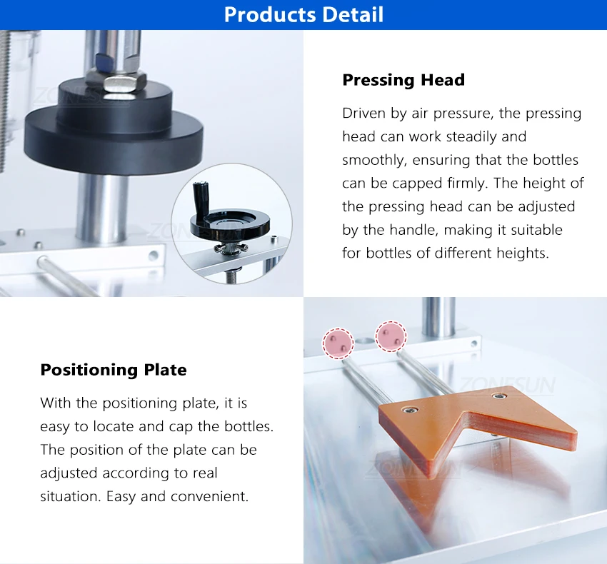 ZS-XG70ZC Pneumatic Small Bottle Wooden Cork Cap Pressing Capping Machine Capper Milk Powder Tin Cosmetics Can