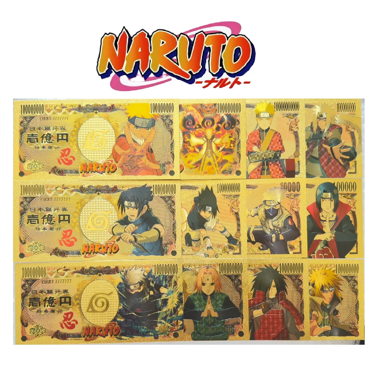 Anime NARUTO Toys carte d'oro per regali Naruto Sasuke Gaara Toys collezioni fumetti fai da te educativo per bambini adulti