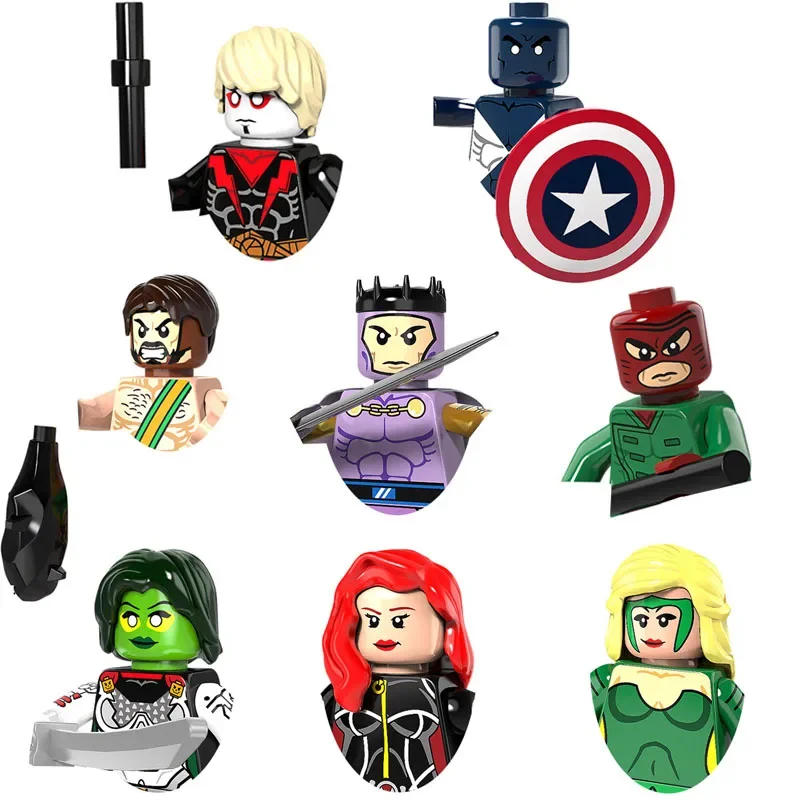 PG8108 PG394 PG395 Captain America Super Hero Black Widow Batman Clown Bricks Cartoon Character building block Birthday Present