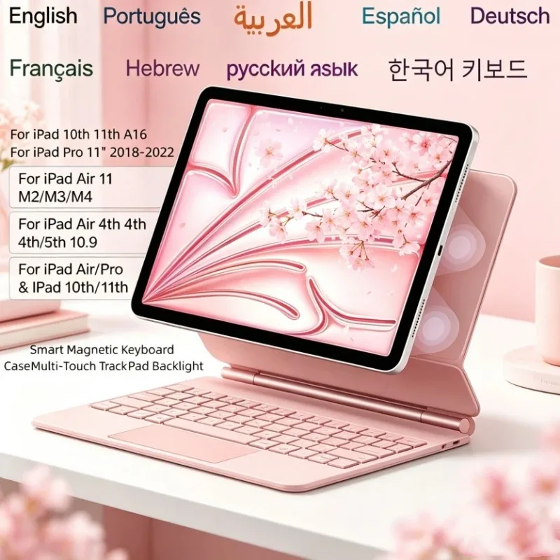 Keyboard Case for iPad Pro 11 2018 2020 2021 2022 Trackpad Backlit Magnetic Cover Models