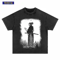 Man Vintage Vagabond Graphic Printed T-Shirt Harajuku Cartoon TShirt Men Hip Hop Streetwear Tshirt Oversize Cotton Tops Tees