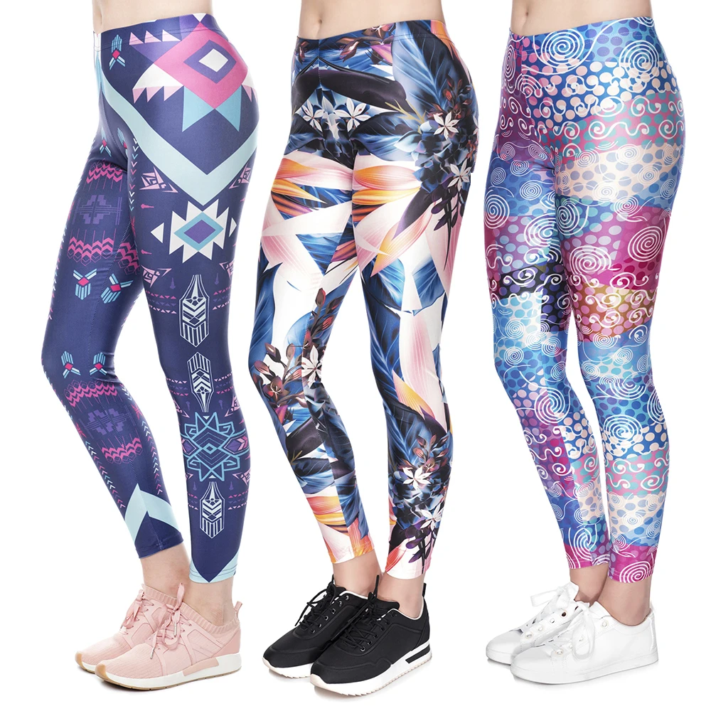 Yoga Pants Women Flower High Waist Sports Leggings Girl Tights Push Up Trainer Running Trousers Workout Tummy Control 2025 New